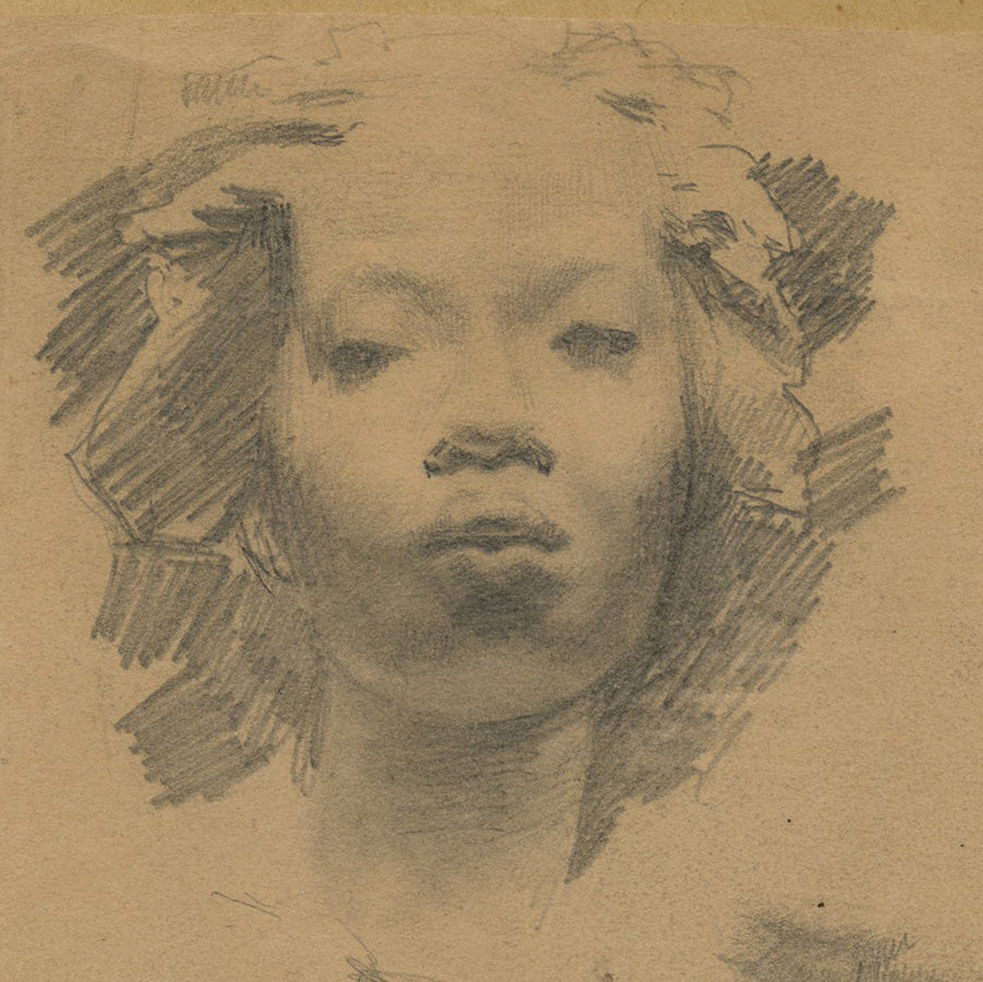 Auguste-Francois GORGUET - Studies of African Heads - detail