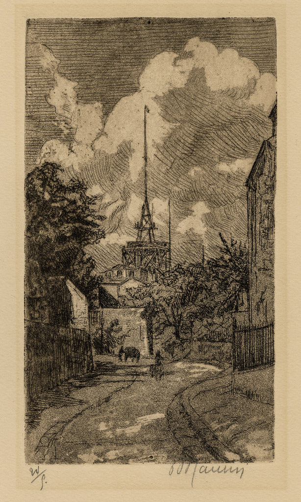 Charles MAURIN - Street in Montmartre - Etching and aquatint