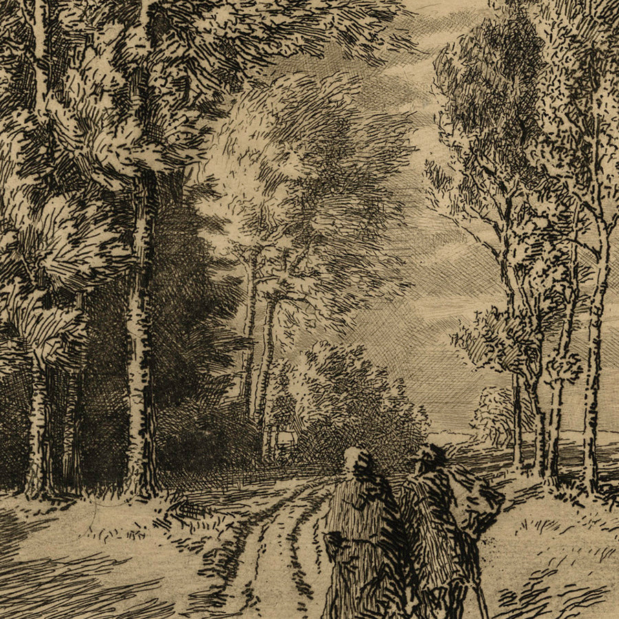 Marcel BELTRAND - La Route des Grande Arbres - Etching - circa 1905-1910 - detail