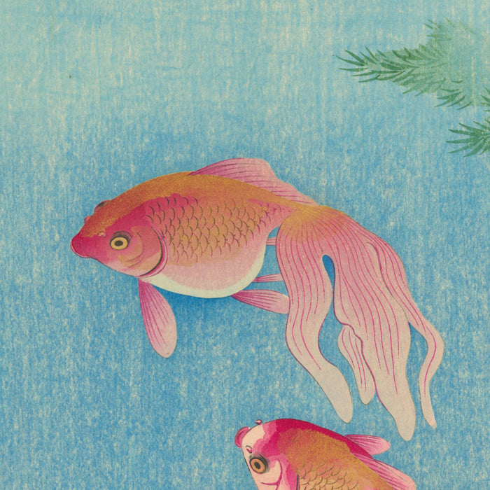 Woodblock print - by SOSEKI, Komori - titled: Gold Fish