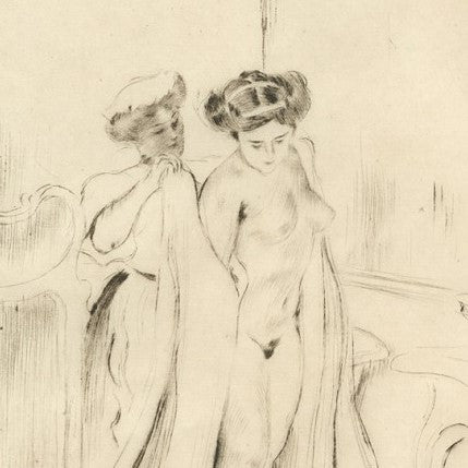 Drypoint - by LEGRAND, Louis - titled: After the Bath