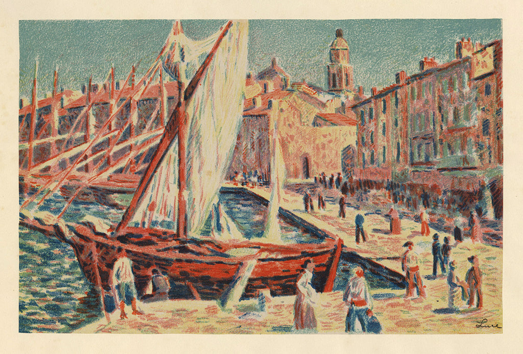 Maximilien LUCE (French, 1858-1941): Saint-Tropez, le vieux port