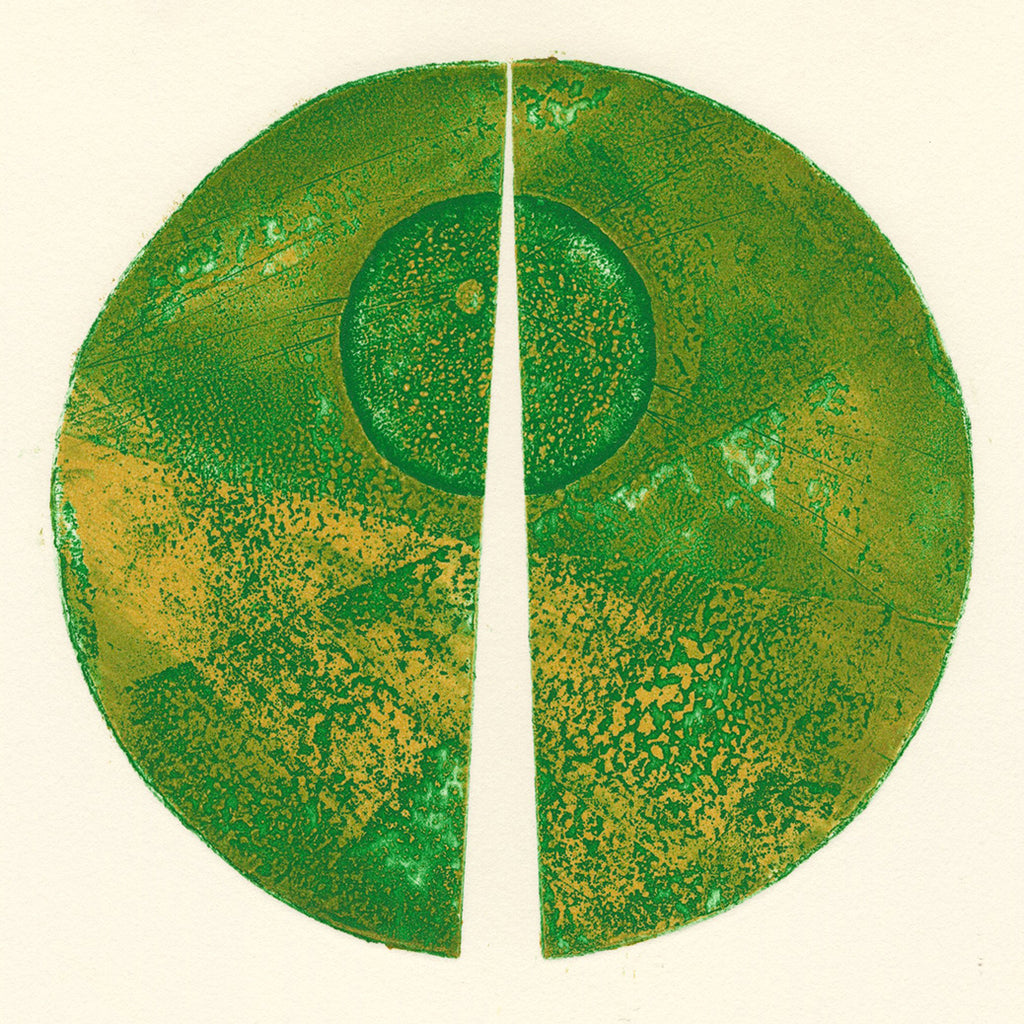 Terry Haass - Variations 1 - 1970 - Spielmann 282.1 - green geometric circle, aquatint etching