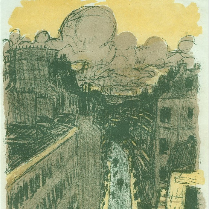 Color lithograph - by BONNARD, Pierre - titled: Street from Above