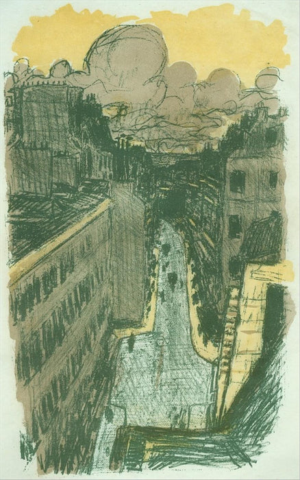 color lithograph by Pierre Bonnard titled Rue Vue d'En Haut from the series Quelques Aspects de la Vie de Paris