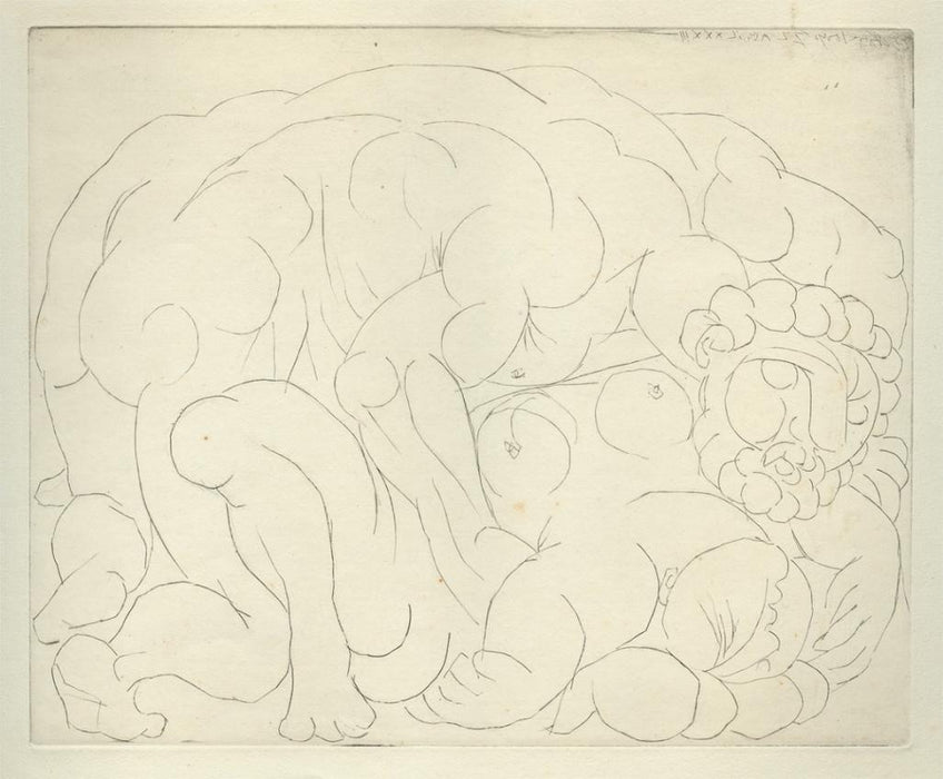 Drypoint - by PICASSO, Pablo - titled: The Assault
