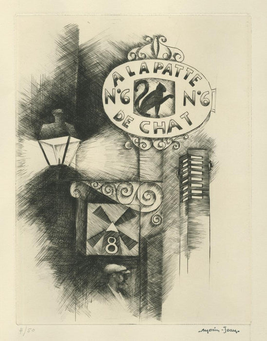 Engraving - by MORIN-JEAN, Born Jean Alexis MORIN - titled: A la Patte de Chat