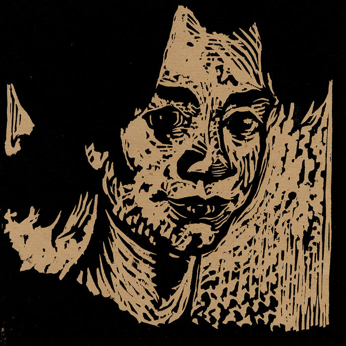 Emil Nolde - Stine - woodcut 1906 - Mona Lisa smile - German Expressionism - detail