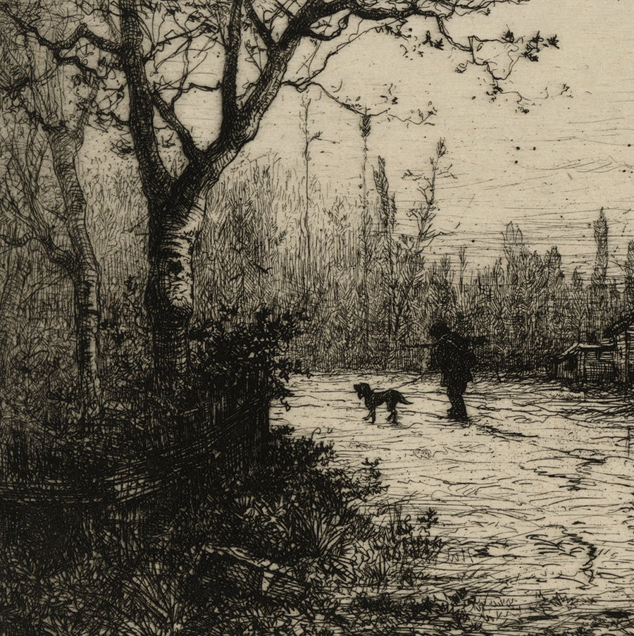 Adolphe Appian - Un Jour d’Automne a Artemare (Ain) - homme et chien - first state - detail