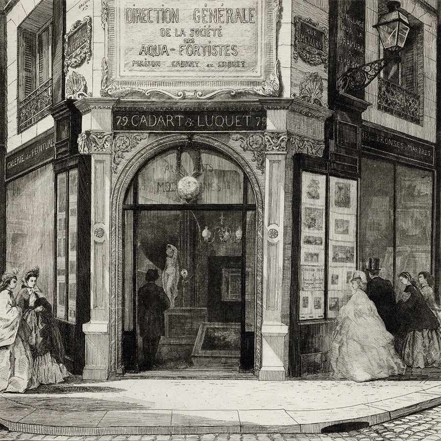 Adolphe Martial Potemont - Siege de la Societe des Aquafortistes - Cadart et Luquet - print collecting - detail