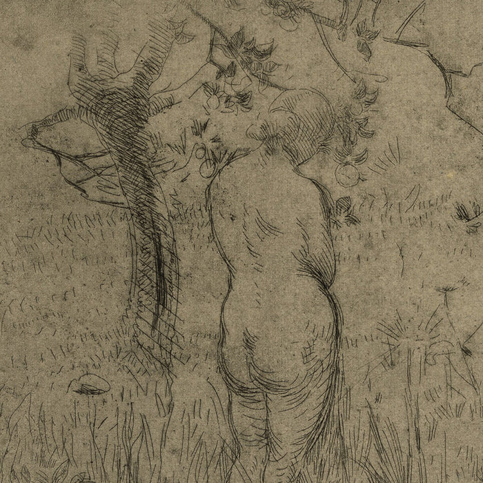 Albert BESNARD - Eve de Dos devant le Pommier - Etching - 1892 - detail