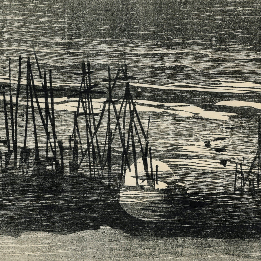Alec COWAN - The Sea - A Memory - Woodcut - Artist’s proof - detail