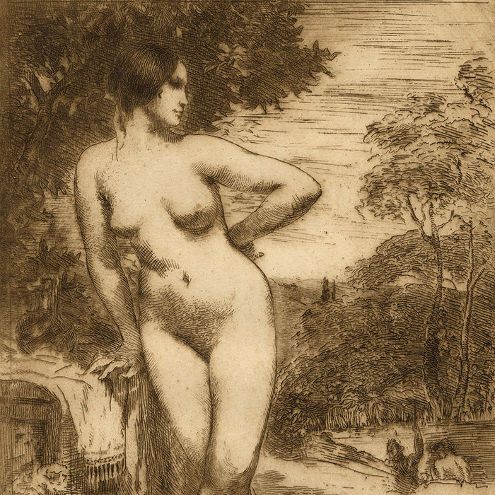 Armand BERTON - Souvenir de Giorgione - Etching - 1908- detail