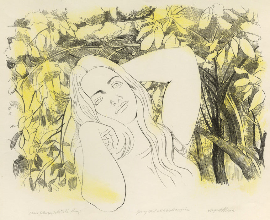 August Mosca - Young Girl with Hydrangeas - main 