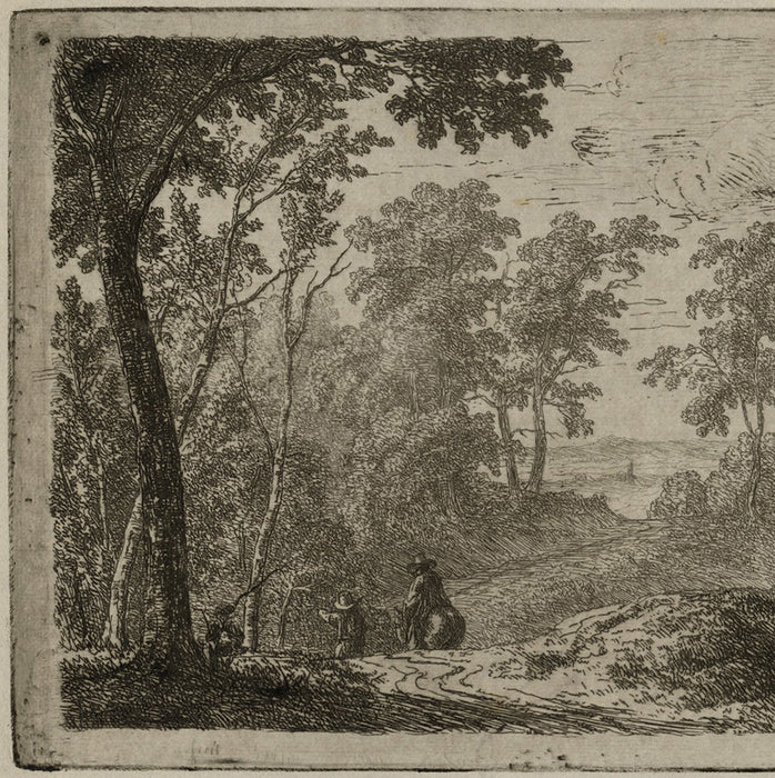 Balthasar Jean BARON - Chemin a la Lisiere d'un Bois avec Deux Personnages - detail