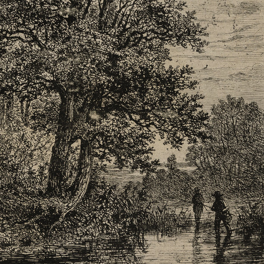Balthazar-Jean BARON - Les Deux Pêcheurs à la Ligne - Etching - 1851 