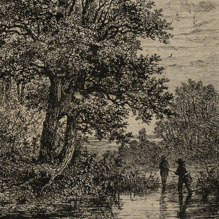 Balthazar-Jean BARON - Les Deux Pêcheurs à la Ligne - Etching - 1851 