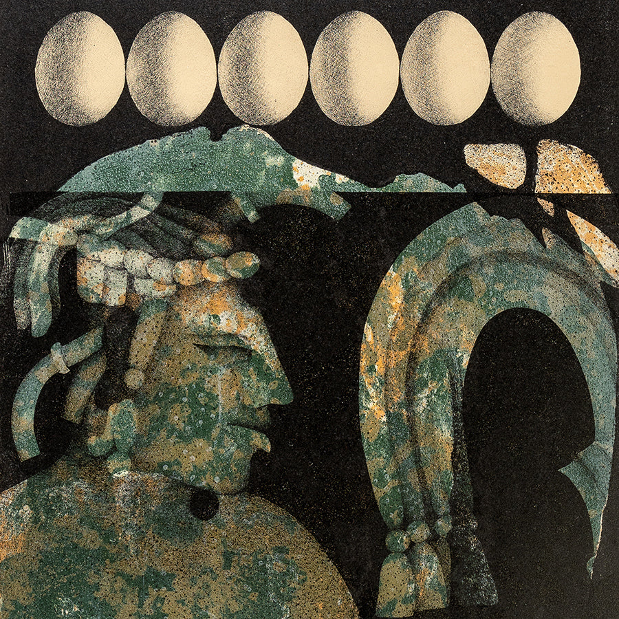 C. David THOMAS - Mayan Eggplant - Lithograph - 1976 - detail