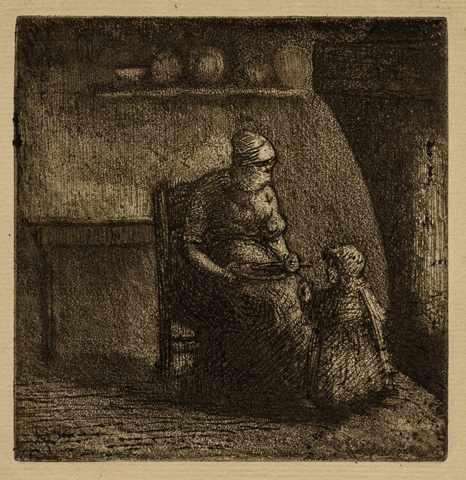 Camille Pissarro - Paysanne donnant à manger à un enfant - main 