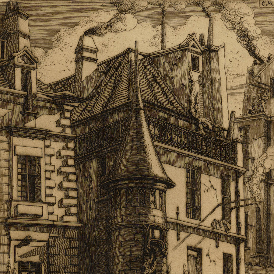 Charles MERYON - Tourelle de la Rue de la Tixeranderie - detail