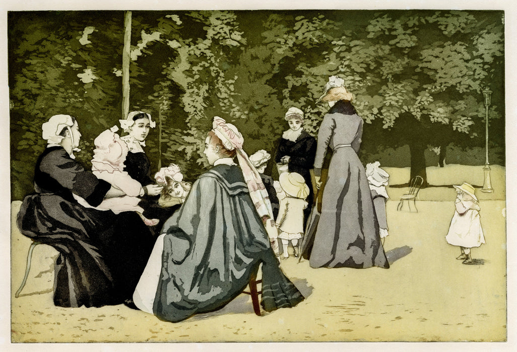 Charles Maurin - Nurses, Children, a Mother in a Parisien Garden - main 