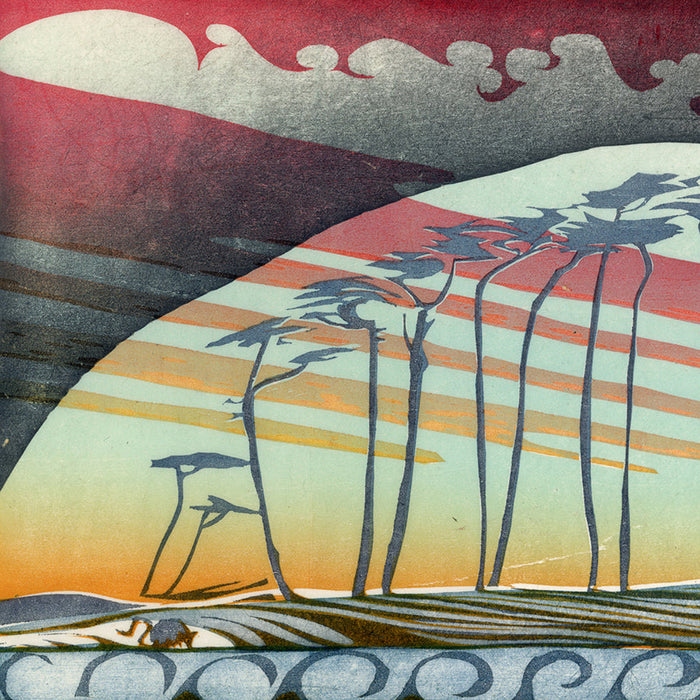 Charles SPITZACK - CA 2020 - Color woodcut on japan paper - detail