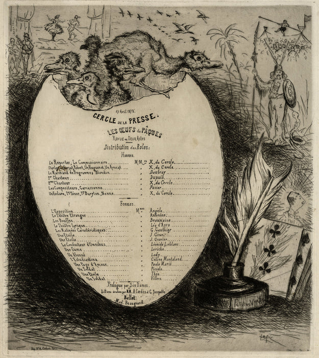 Etching - by LEPIC, Comte Ludovic Napoleon - titled: The Easter Eggs