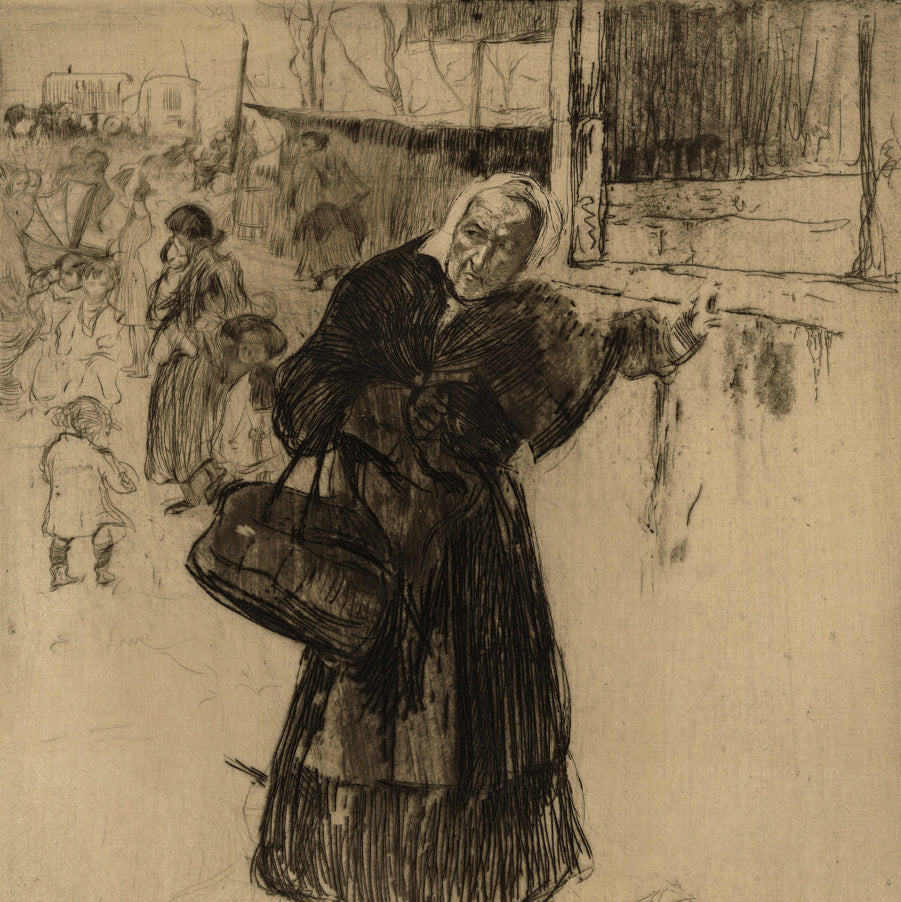 Edgar CHAHINE - Vieille Femme - Old Woman - Drypoint, etching, and aquatint - 1900 