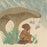 Ella Fillmore Lillie - Rain Drops - fantasy grome sheltering from the rain under a toadstool - detail
