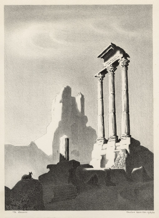 Lithograph - by HOOVER, Ellison - titled: Roman Forum