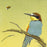 Erik VAN OMMEN - Bee-eater with Bee - Bijeneter met Bij - Color woodcut reduction - detail