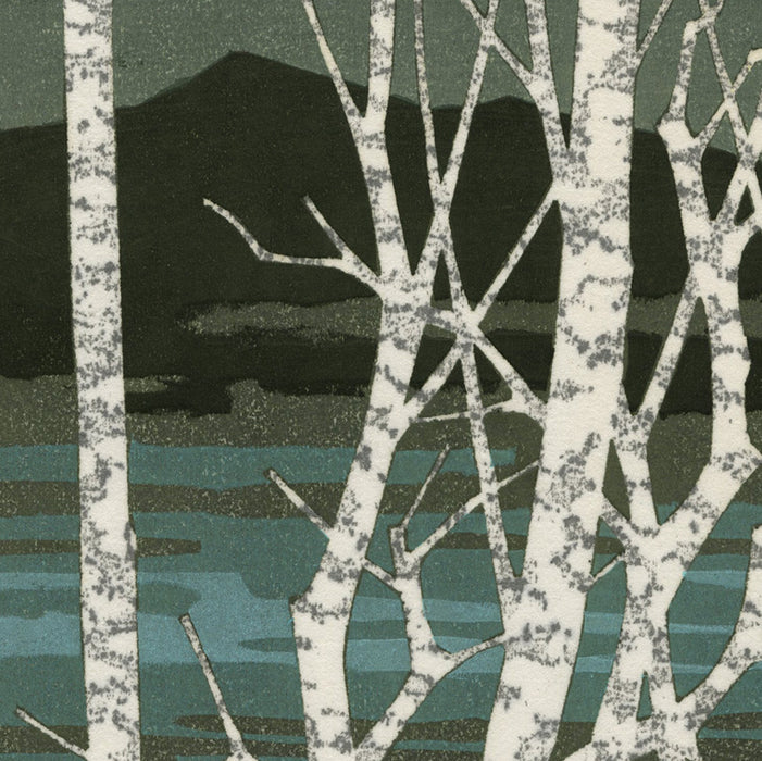 FUJITA Fumio - Foggy Day - Woodblock print - color woodcut - 1977  - detail