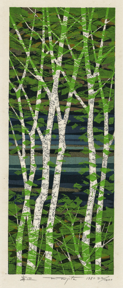 FUJITA Fumio - Shore - Woodblock print - 1980 — Armstrong Fine Art