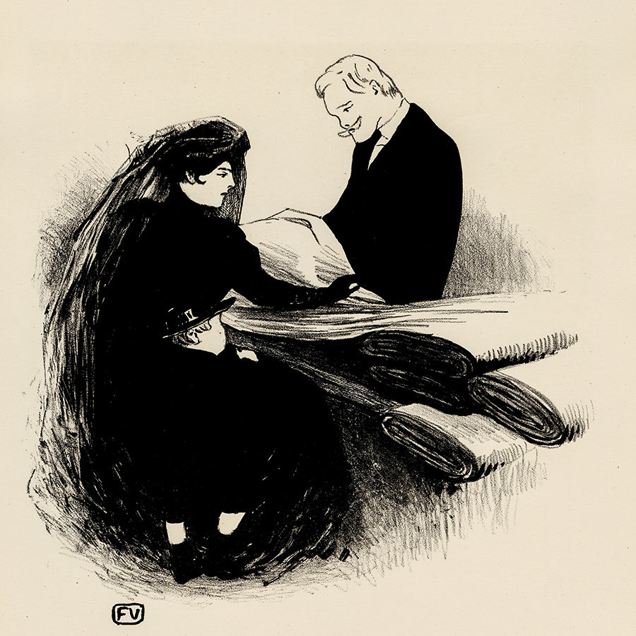 Félix VALLOTTON - The Latest Fashion - Dernière nouveauté - Lithograph - 1893 (B)