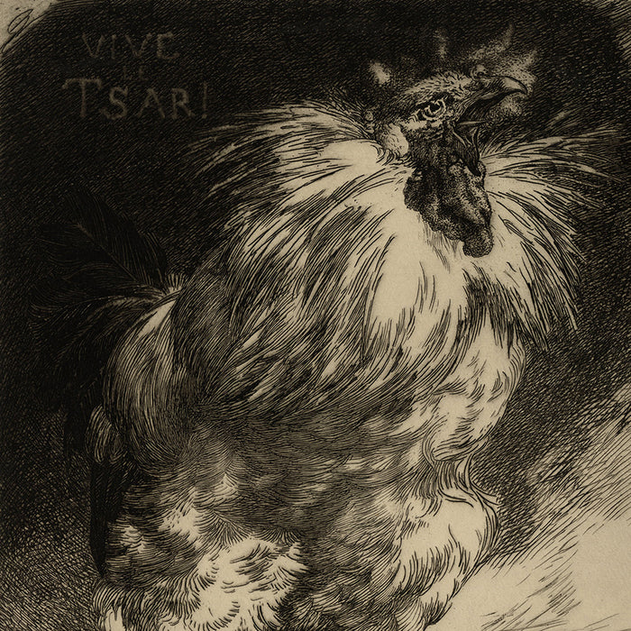 Félix BRACQUEMOND - Vive le Tsar or Le Coq de France - Etching - 1893 - detail