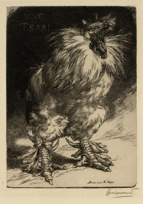 Felix Bracquemond - Vive le Tsar or Le Coq de France - main 