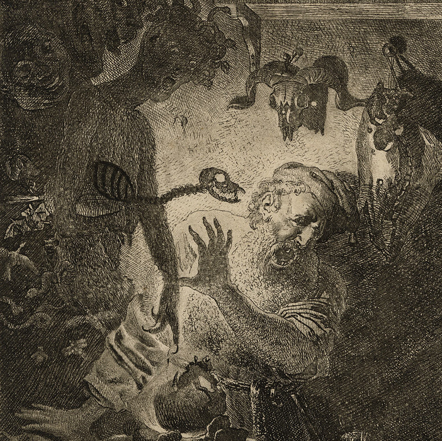 Fernand CORMON - Le Cauchemar - Etching - detail