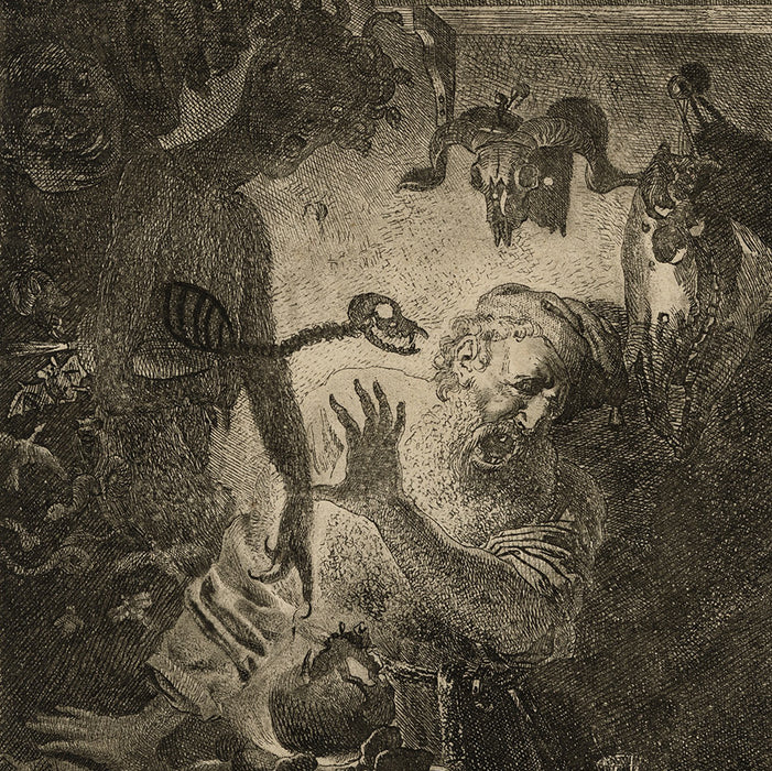 Fernand CORMON - Le Cauchemar - Etching - detail