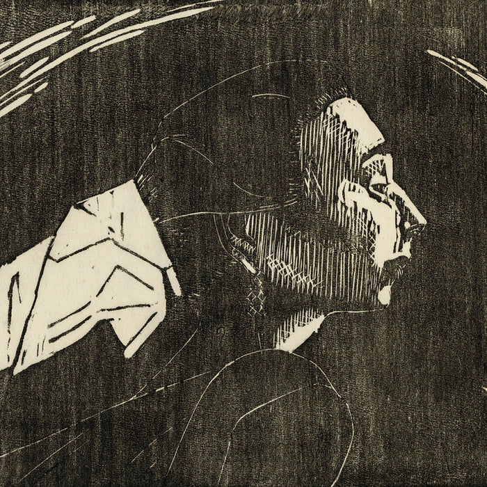 Ganz Propper - Mayan Woman - Woodcut on japon paper - detail