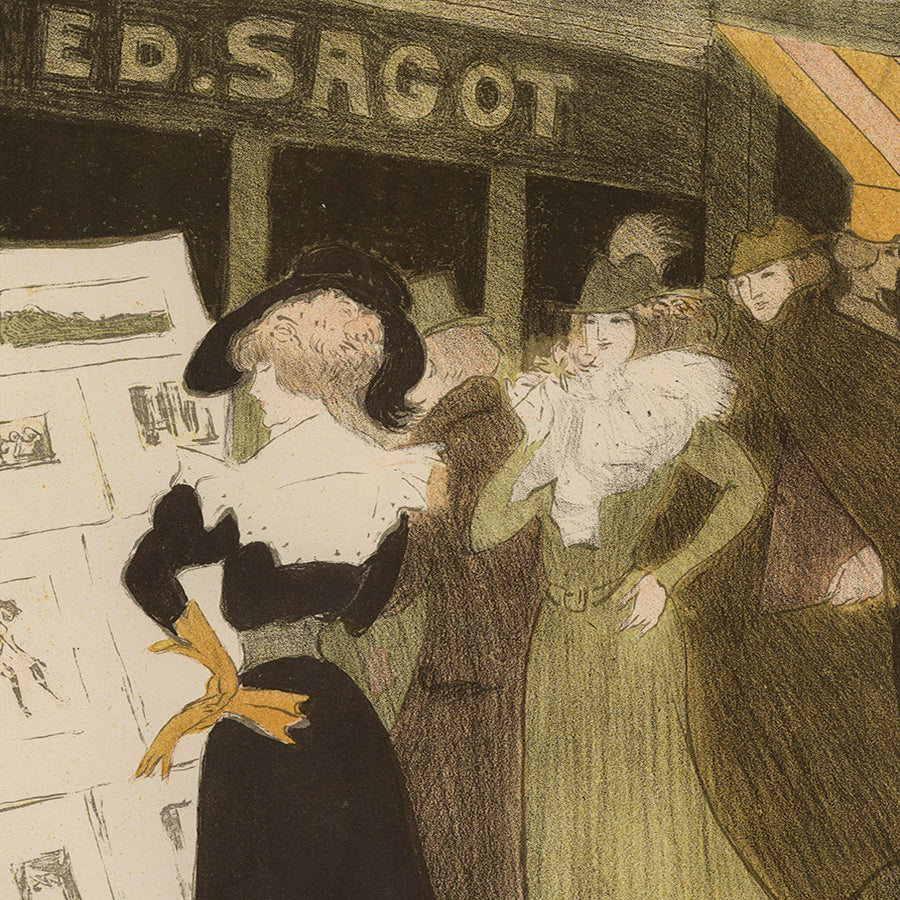 George BOTTINI - La Vitrine de Sagot - Adresse Sagot - The Shop Window of Print Dealer Edmond Sagot - 1898 - detail