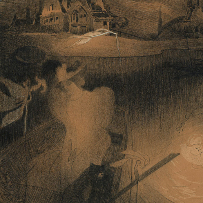 Georges de FEURE - Nocturnal Landscape - Le Paysage Nocturne - Lithograph - 1899 - detail