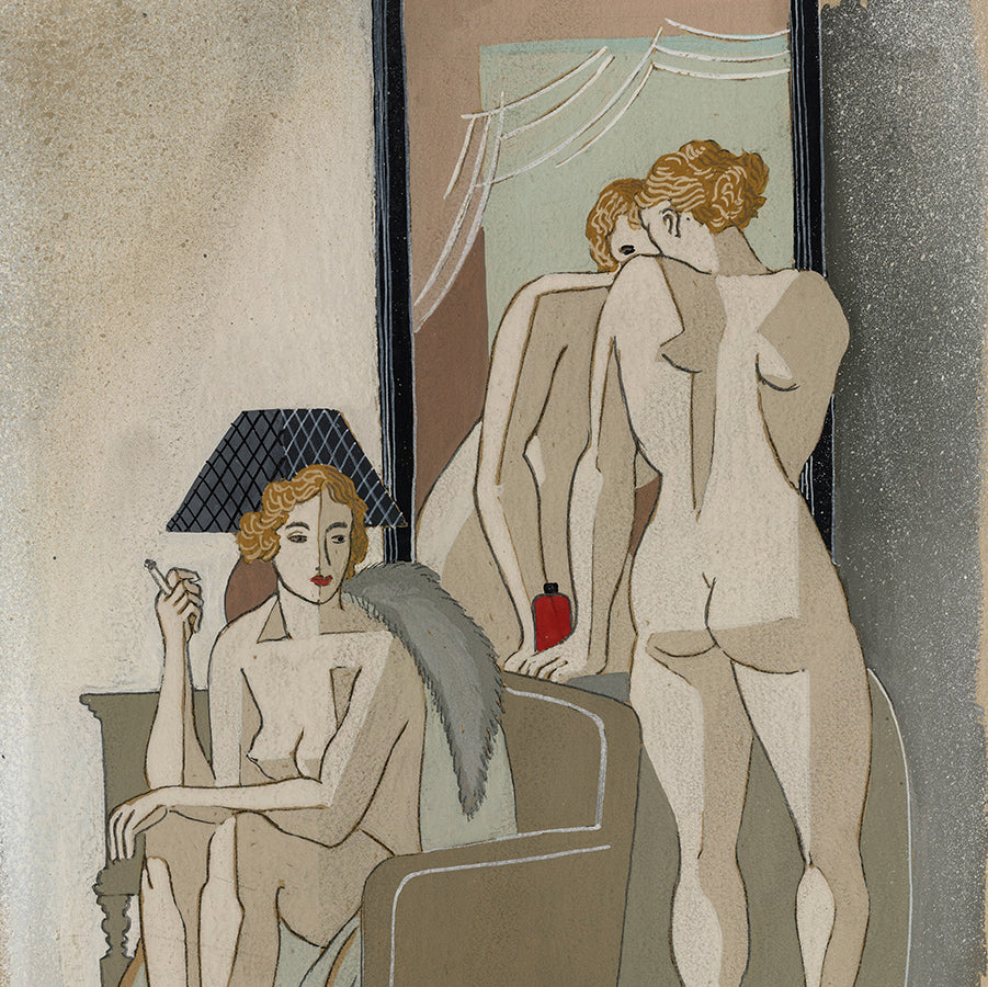 Gilbert Hancox - Two Nudes - Gouache on board - 1934 - detail