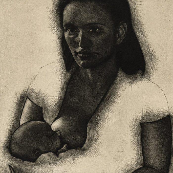 Guy Livingston Woolley - Modern Madonna - Mezzotint - 1949 - detail 
