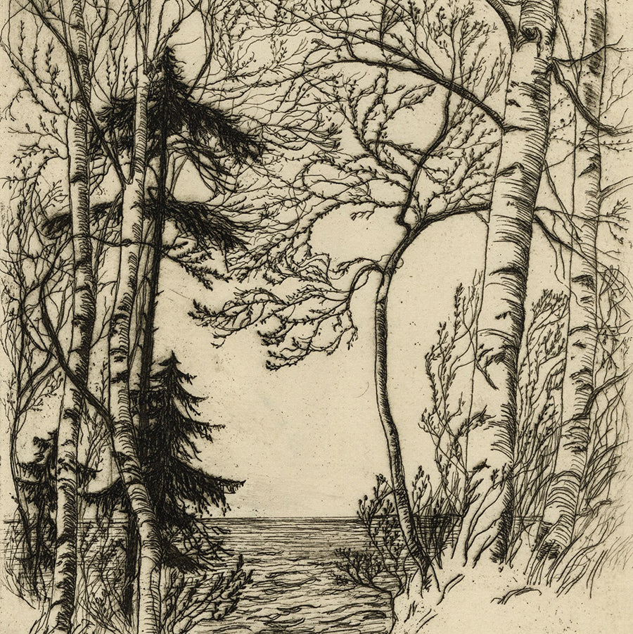 Helen Forman - Budding April & Dance of the Dead Pines - Etching - detail