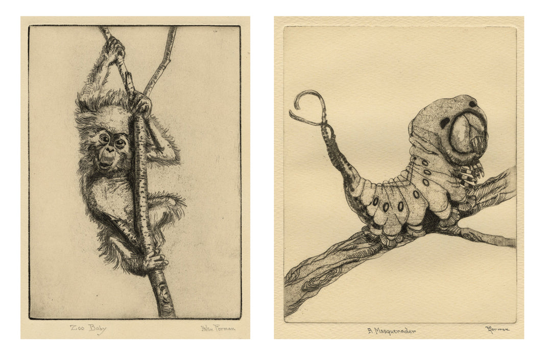Helen Forman - A Pair of Etchings - A Masquerader and Zoo Baby - main 
