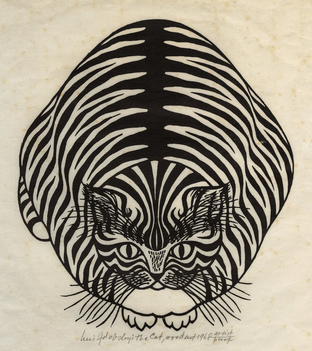 Jacques HNIZDOVSKY - The Cat - Woodcut on thin laid Japan paper