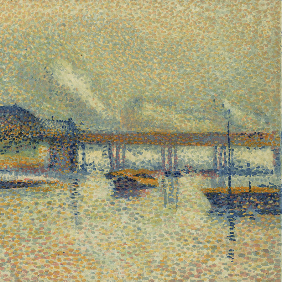 Jacques Villon - Londres d'apres Maximilien Luce - pointillism - detail