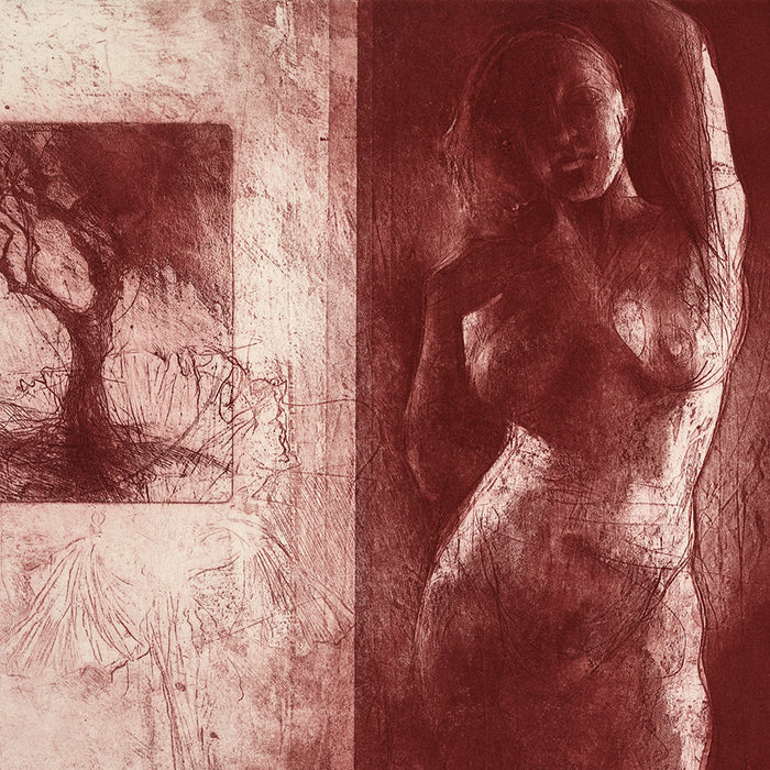 Jake Muirhead - The Return - Etching and aquatint in red ink - 2011 - detail
