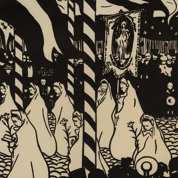Jean-Emile LABOUREUR - La Procession - Woodcut - 1899 - detail