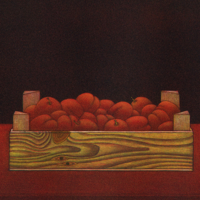Color mezzotint - by VEGTER, Joop - titled: Little Box with Red Plums